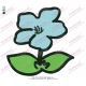 Blue Flower Embroidery Design
